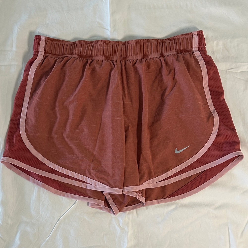 Nike Women's Burgundy and Pink Athletic Shorts